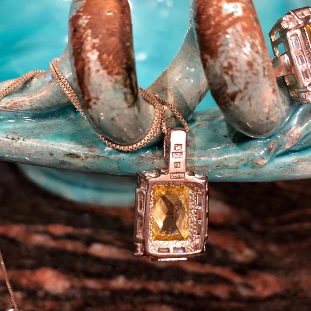 CITRINE AND S.SILVER NECKLACE & RING - Picture 5 of 5
